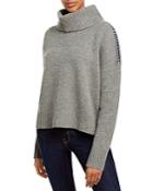 Jason Wu Drop Shoulder Contrast Stitch Turtleneck Sweater