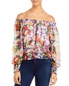 Aqua X Mary Katrantzou Floral Off The Shoulder Top - 100% Exclusive