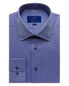 David Donahue Solid Dobby Regular Fit Dress Shirt