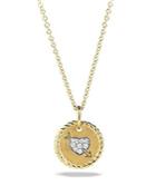 David Yurman Cable Collectibles Heart Charm With Diamonds In Gold