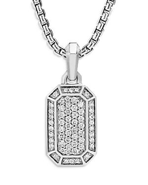 David Yurman Men's Sterling Silver Streamline Diamond Pave Dog Tag Pendant
