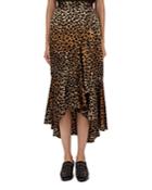 The Kooples Leopard-print Silk Midi Skirt