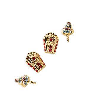 Ajoa By Nadri Pave Popcorn Stud Earrings In 18k Gold Plate, Set Of 2