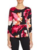 Calvin Klein Ruched Floral Print Top
