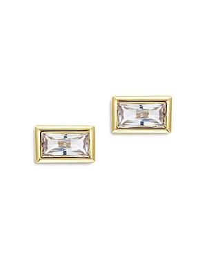 Bloomingdale's White Topaz Bar Stud Earrings In 14k Yellow Gold - 100% Exclusive