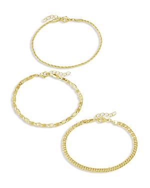 Sterling Forever Bold Chain Bracelets, Set Of 3