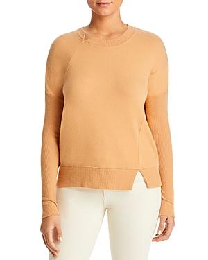 Three Dots Ribbed Notch Hem Sweater