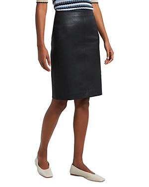 Theory H Line Leather Skirt