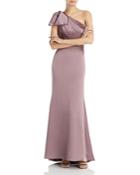 Amsale One Shoulder A Line Gown