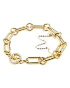 Michael Kors Logo Link Starter Bracelet In 14k Gold-plated Sterling Silver
