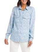 Karen Kane Floral Print Chambray Shirt