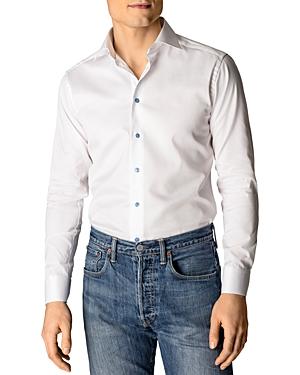 Eton Contrast Blue Button Contemporary Fit Twill Dress Shirt