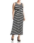 Calvin Klein Plus Crossover Stripe Maxi Dress