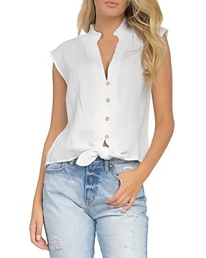 Elan Tie Front Gauze Top
