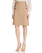 Karen Millen Button Detail A-line Skirt - 100% Bloomingdale's Exclusive