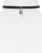 Chan Luu Braided Leather Diamond Choker Necklace, 12