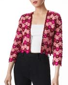 Alice And Olivia Anderson Crochet Flower Cropped Cardigan