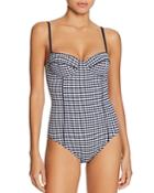 Kate Spade New York Gingham Print Underwire One Piece Swimsuit