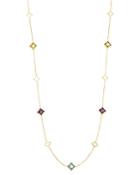 Bloomingdale's Multicolor Clover Station Necklace In 14k Yellow Gold - 100% Exclusive