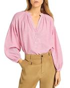Vanessa Bruno Long Sleeve Split Neck Blouse
