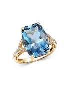 Bloomingdale's London Blue Topaz & Diamond Ring In 14k Yellow Gold - 100% Exclusive