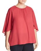 Vince Camuto Plus Shirred Cape Top