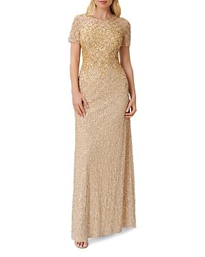 Aidan Mattox Beaded Back Slit Gown