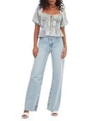 Astr The Label Clairemont Printed Peplum Top