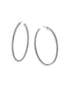 David Yurman Sculpted Cable Sterling Silver Hoop Earrings