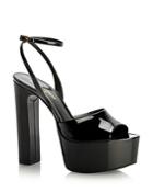 Saint Laurent Women's Tanouk Peep Toe High Heel Platform Sandals