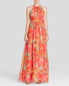 Laundry By Shelli Segal Gown - Embellished Chiffon Print