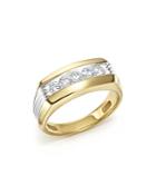 Bloomingdale's Men's Diamond 5 Stone Men's Ring In 14k Yellow & White Gold, 0.50 Ct. T.w.