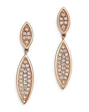Bloomingdale's Pave Diamond Marquis Drop Earrings In 14k Rose Gold, 0.17 Ct. T.w. - 100% Exclusive