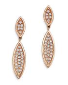Bloomingdale's Pave Diamond Marquis Drop Earrings In 14k Rose Gold, 0.17 Ct. T.w. - 100% Exclusive