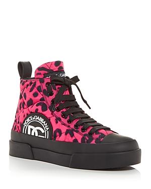 Dolce & Gabbana Women's Leopard Print High Top Sneakers