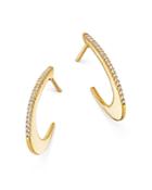 Bloomingdale's Pave Diamond Oval Hoop Earrings In 14k Yellow Gold, 0.10 Ct. T.w. - 100% Exclusive