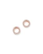 Diamond Circle Stud Earrings In 14k Rose Gold, .20 Ct. T.w- 100% Exclusive