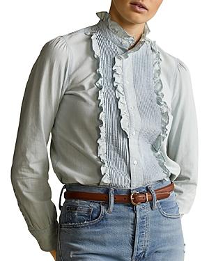 Polo Ralph Lauren Chambray Ruffle Trim Shirt
