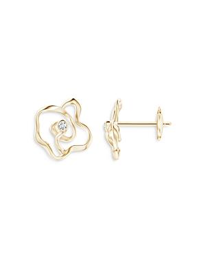 Natori 14k Yellow Gold Small Sakura Diamond Stud Earrings