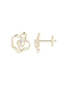 Natori 14k Yellow Gold Small Sakura Diamond Stud Earrings