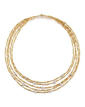 Marco Bicego 18k Yellow Gold Marrakech Couture Coiled Five Strand Necklace With Diamonds, 16.5 - Trunk Show Exclusive