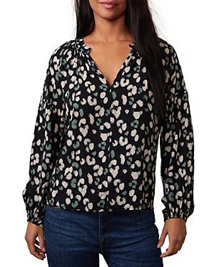 Velvet By Graham & Spencer Lillian Printed Peasant Top