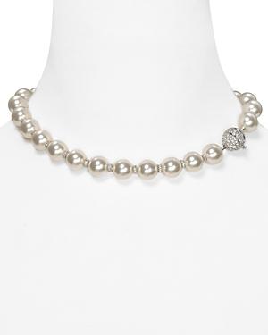 Nadri Pearl And Crystal Rondelles Necklace, 16