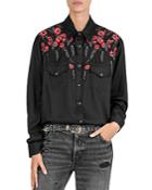 The Kooples Floral-embroidered Shirt