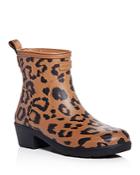Hunter Women's Refined Leopard Print Matte Block-heel Rain Booties