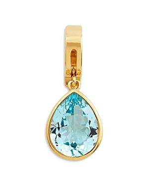 Marina B 18k Yellow Gold Trisolina Blue Topaz Teardrop Pendant