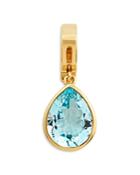Marina B 18k Yellow Gold Trisolina Blue Topaz Teardrop Pendant