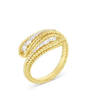 Roberto Coin 18k Yellow Gold Byzantine Barocco Diamond Bypass Ring