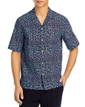 Paul Smith Organic Cotton Flower Print Slim Fit Camp Shirt