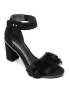 Bernardo Hayden Rabbit Fur High Heel Sandals